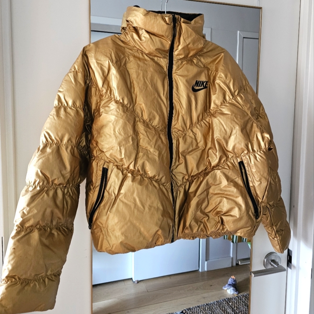 Nike Womens Gold Puffer Jacket